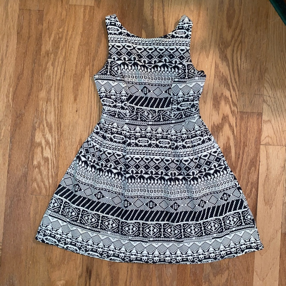 Black and White Skater Dress